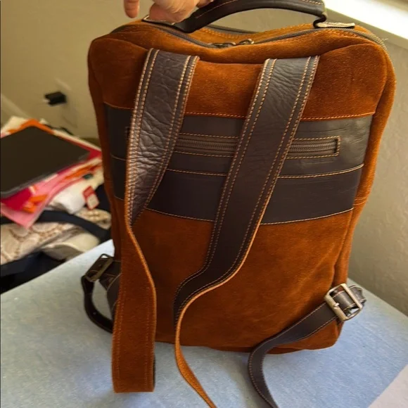 Brown and Green Ethnic Patterned Backpack - Picture 5 of 5